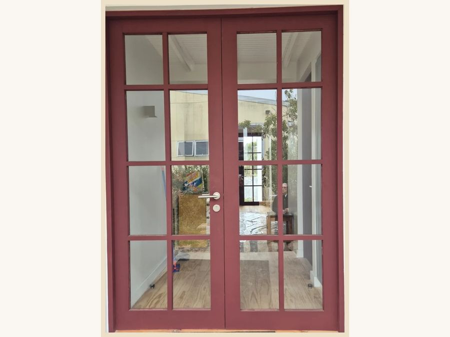 Puerta en 2 hojas vidriadas MDF desnudo para pintura